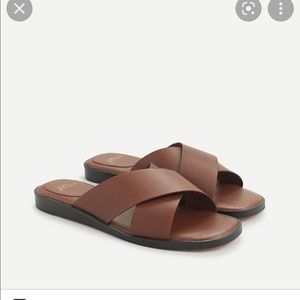 NWOB JCrew Gretchen Cross-Strap Sandals in Leather